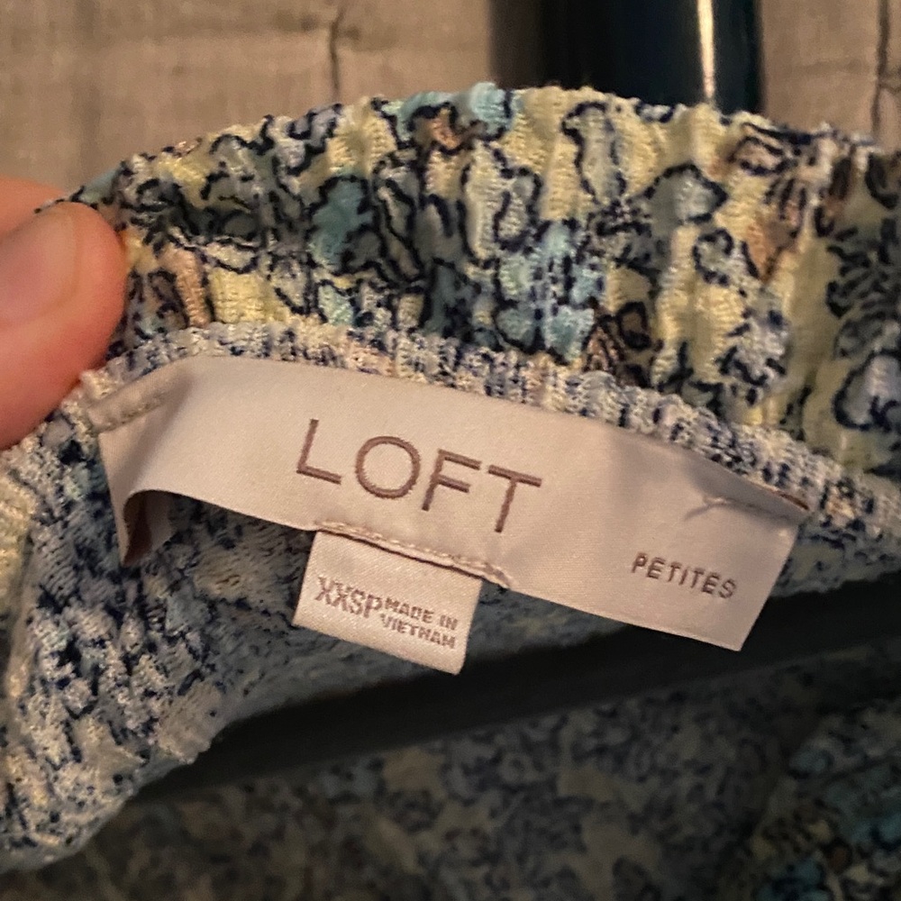 Loft Blue And Yellow Patterned Top - image 2